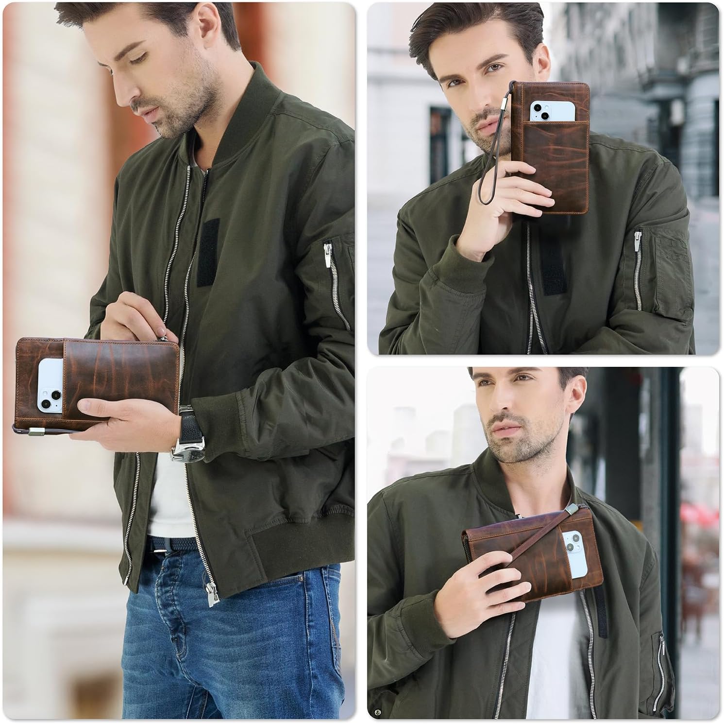 Grain Leder Reisepass Wallet